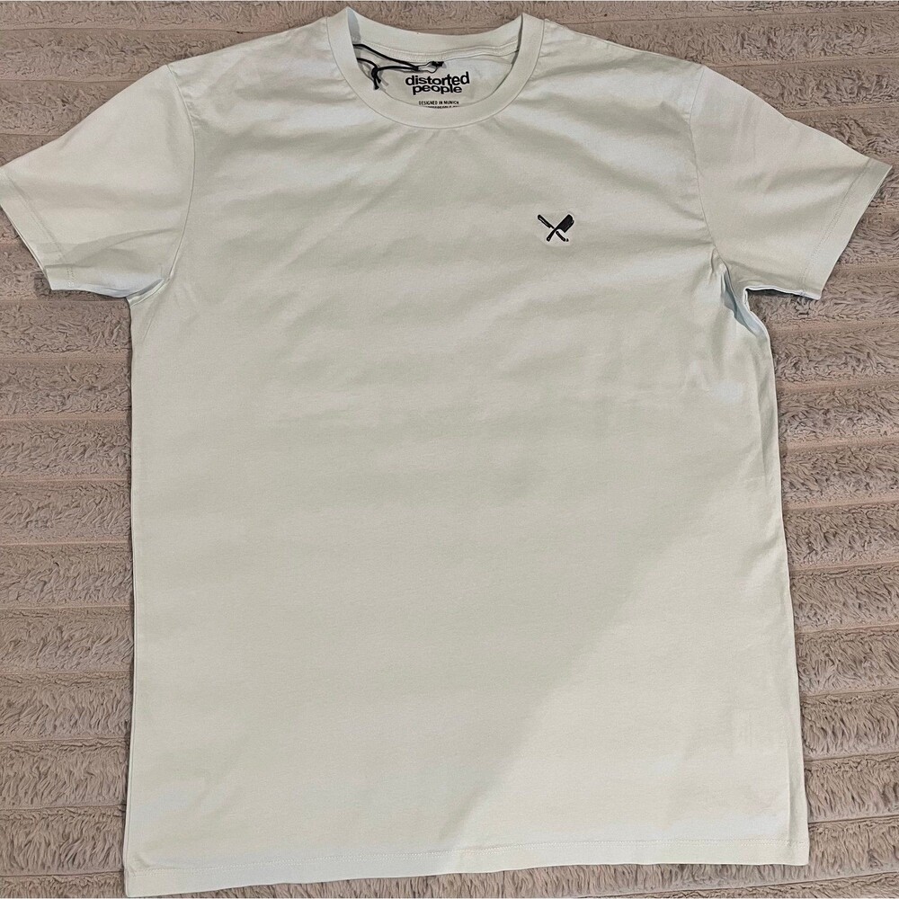 Distorted People Classic Crew Neck T-Shirt – Chalk Blue – Size Large – NWT